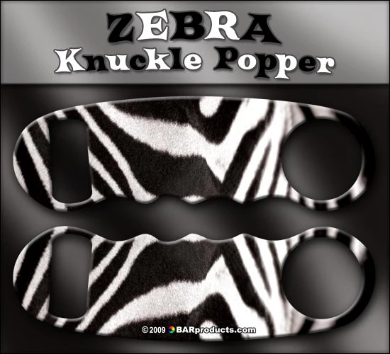 kp-animal-zebra.jpg BarProducts.com Knuckle Popper Bottle Opener - Zebra Print BAR TOOLS