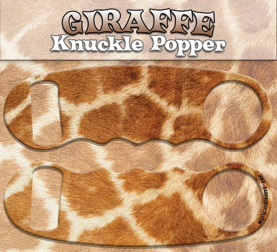 kp-gir-label_1.jpg BarProducts.com Knuckle Popper Bottle Opener - Giraffe Print BAR TOOLS