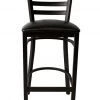 BarProducts.com BAR DECOR BarConic® Black Frame Bar Stool - Ladder Back - Black Vinyl Seat