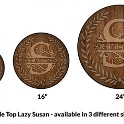 BarProducts.com ADD YOUR NAME Lazy Susan - DARK WOOD With Leaves - 3 Different Sizes - Table Top HOME BAR & GIFTS 4 BarProducts.com ADD YOUR NAME Lazy Susan - DARK WOOD With Leaves - 3 Different Sizes - Table Top HOME BAR & GIFTS