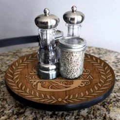 BarProducts.com ADD YOUR NAME Lazy Susan - DARK WOOD With Leaves - 3 Different Sizes - Table Top HOME BAR & GIFTS 9 BarProducts.com ADD YOUR NAME Lazy Susan - DARK WOOD With Leaves - 3 Different Sizes - Table Top HOME BAR & GIFTS