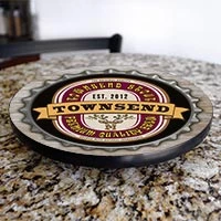 BarProducts.com Wood Lazy Susan - Add Your Name - Bottle Cap - Size Variations HOME BAR & GIFTS