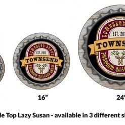 BarProducts.com Wood Lazy Susan - Add Your Name - Bottle Cap - Size Variations HOME BAR & GIFTS
