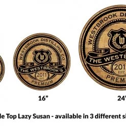 BarProducts.com HOME BAR & GIFTS Wood Lazy Susan - Customized - Add Your Name - Premium - Size Variations 8 BarProducts.com HOME BAR & GIFTS Wood Lazy Susan - Customized - Add Your Name - Premium - Size Variations