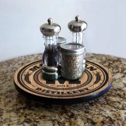 BarProducts.com Wood Lazy Susan - Add Your Name - Distillery - Size Variations