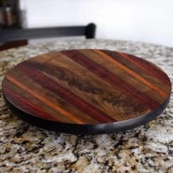 BarProducts.com Lazy Susan - WOOD END GRAIN Designs - 3 Different Sizes - For Kitchen Table Top