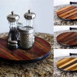 BarProducts.com Lazy Susan - WOOD END GRAIN Designs - 3 Different Sizes - For Kitchen Table Top