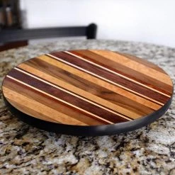BarProducts.com Lazy Susan - WOOD END GRAIN Designs - 3 Different Sizes - For Kitchen Table Top