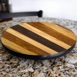 BarProducts.com Lazy Susan - WOOD END GRAIN Designs - 3 Different Sizes - For Kitchen Table Top
