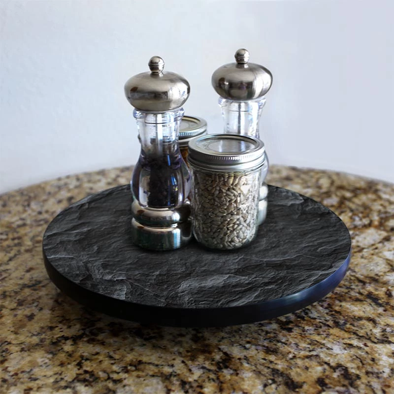 lazy-susan-wood-table-end-slate-table-main-table-pic_a4858f56-1621-4354-97de-6bbc485d8d89.jpg BarProducts.com Lazy Susan - SLATE Design - 3 Different Sizes - For Kitchen Table Top