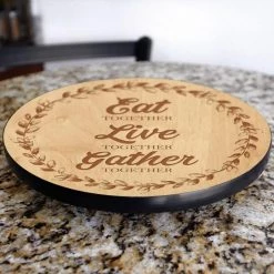 BarProducts.com HOME BAR & GIFTS Lazy Susan - EAT LIVE GATHER - 3 Different Sizes - For Kitchen Table Top