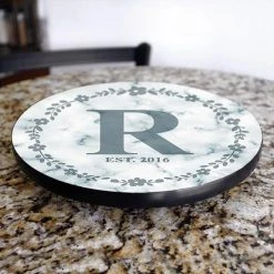 BarProducts.com ADD YOUR NAME Lazy Susan - MARBLE MONOGRAM - 3 Different Sizes - Table Top
