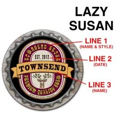 BarProducts.com Wood Lazy Susan - Add Your Name - Bottle Cap - Size Variations HOME BAR & GIFTS