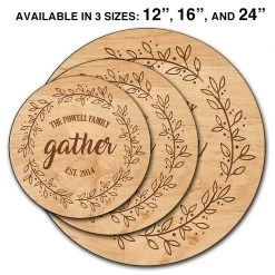 BarProducts.com ADD YOUR NAME Lazy Susan - GATHER - 3 Different Sizes - Table Top HOME BAR & GIFTS