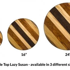 BarProducts.com Lazy Susan - WOOD END GRAIN Designs - 3 Different Sizes - For Kitchen Table Top