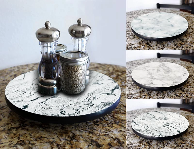 lazy-susan-wood-table-top-marble-three-versions-comparisons.jpg BarProducts.com Lazy Susan - MARBLE Designs - 3 Different Sizes - For Kitchen Table Top HOME BAR & GIFTS