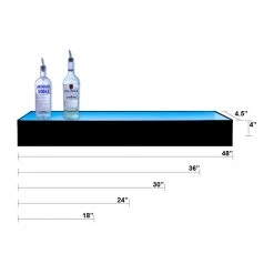 BarProducts.com SPECIAL COLLECTIONS BarConic® Acrylic Bottle Display Shelf - 1 Tier - Multi Colored Lights - Several Lengths