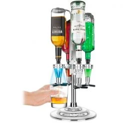 BarProducts.com LED Illuminated 4 Bottle Bar Caddy / Liquor Dispenser
