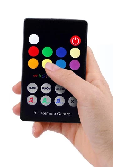 led-control-music_rf-18-key-music-led-controller_remote-in-hand.jpg BarProducts.com BAR DECOR LED RGB Music & Audio Controller - RF Technology - 18-Key Remote