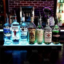 BarProducts.com BAR DECOR BarConic® LED Liquor Bottle Display Shelf - Low Profile - 1 Step - Black - Multi Colored Lights 4 BarProducts.com BAR DECOR BarConic® LED Liquor Bottle Display Shelf - Low Profile - 1 Step - Black - Multi Colored Lights