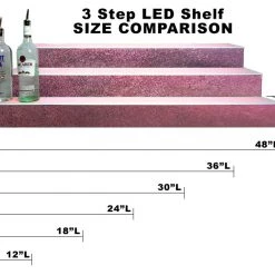 BarProducts.com BarConic® LED Liquor Bottle Display Shelf - 3 Steps - Aged Bronze - Several Lengths BAR DECOR