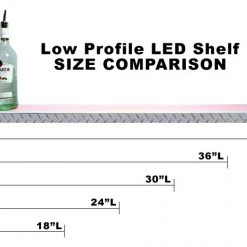 BarProducts.com BarConic® LED Liquor Bottle Display Shelf - Low Profile - 1 Step - Diamond Plate Print - Several Lengths BAR DECOR