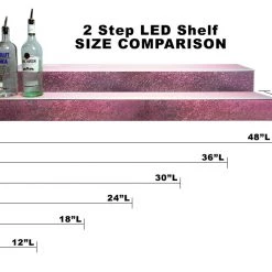 BarProducts.com BarConic® LED Liquor Bottle Display Shelf - 2 Steps - Aged Bronze - Several Lengths