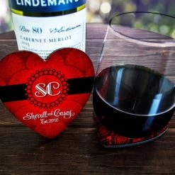 BarProducts.com CUSTOMIZABLE Monogram - Heart Shaped Cork Bottom Coasters BAR SUPPLIES