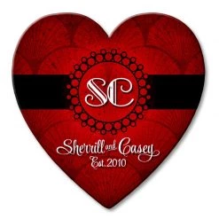 BarProducts.com CUSTOMIZABLE Monogram - Heart Shaped Cork Bottom Coasters BAR SUPPLIES