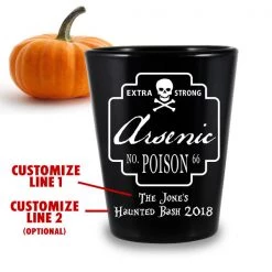 BarProducts.com BAR SUPPLIES CUSTOMIZABLE - 1.75oz Black Shot Glass - Poison Halloween Design