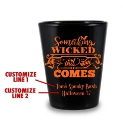 BarProducts.com BAR SUPPLIES CUSTOMIZABLE - 1.75oz Black Shot Glass - Wicked Halloween Design