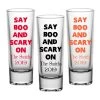 BarProducts.com BAR SUPPLIES CUSTOMIZABLE - 2oz Tall Clear Shot Glass - Halloween- Say Boo And Scary On