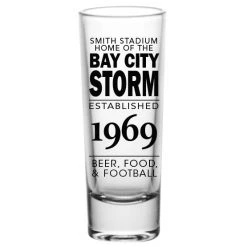 BarProducts.com BAR SUPPLIES CUSTOMIZABLE - 2oz Tall Clear Shot Glass - Football