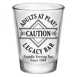 BarProducts.com BAR SUPPLIES Customizable 1.75 Oz. Clear Shot Glass- Adults At Play- Caution- AYN