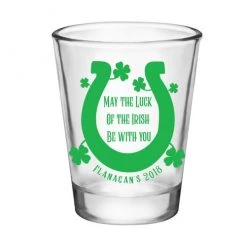 BarProducts.com CUSTOMIZABLE - 1.75oz Clear Shot Glass - Luck Of The Irish
