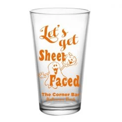 BarProducts.com CUSTOMIZABLE - 16oz Pint / Mixing Glass - Sheet Faced Halloween Design