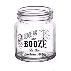 BarProducts.com BAR SUPPLIES CUSTOMIZABLE - 2oz Clear Mini Mason Jar Shot Glass - Boos & Booze