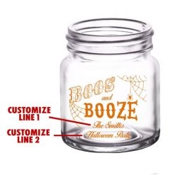 BarProducts.com BAR SUPPLIES CUSTOMIZABLE - 2oz Clear Mini Mason Jar Shot Glass - Boos & Booze