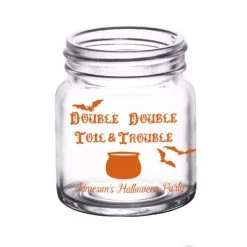 BarProducts.com BAR SUPPLIES CUSTOMIZABLE - 2oz Clear Mini Mason Jar Shot Glass - Double Double Toil & Trouble