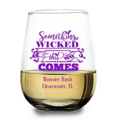 BarProducts.com CUSTOMIZABLE - Stemless Wine Glass - 17 Ounce - Something Wicked BAR SUPPLIES