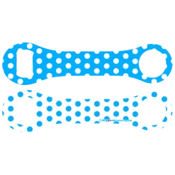 BarProducts.com Kolorcoat™ Dog Bone Bottle Opener - Blue And White Polka Dots