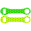 BarProducts.com PRODUCT DESIGNER Kolorcoat™ Dog Bone Bottle Opener - Green And Yellow Polka Dots