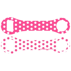 BarProducts.com Kolorcoat™ Dog Bone Bottle Opener - Pink And White Polka Dots PRODUCT DESIGNER
