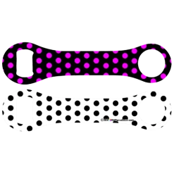BarProducts.com Kolorcoat™ Dog Bone Bottle Opener - Purple, Black And White Polka Dots