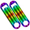 BarProducts.com CUSTOMIZABLE Skinny Mini Bottle Opener - Grunge Rainbow Bartending Bottle Openers