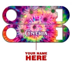 BarProducts.com Bartending Bottle Openers CUSTOMIZABLE Skinny Mini Bottle Opener - Hippie Flowers