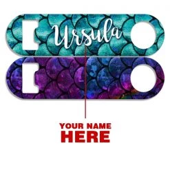 BarProducts.com CUSTOMIZABLE Skinny Mini Bottle Opener - Mermaid Scales