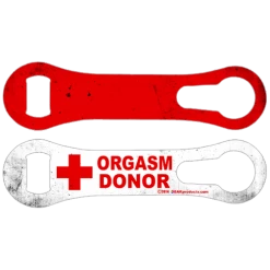 BarProducts.com Kolorcoat™ V-Rod® Opener - Orgasm Donor Custom Bottle Openers
