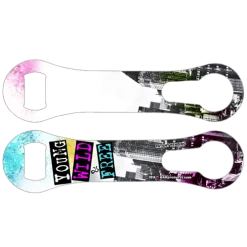 BarProducts.com Custom Bottle Openers Kolorcoat™ V-Rod® Opener - Young, Wild And Free