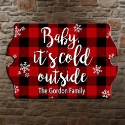 BarProducts.com Custom Tavern Shaped Wood Bar Sign - Cold Outside BAR DECOR